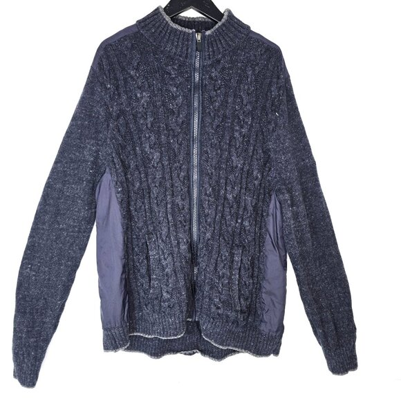 Tommy Bahama Men's Sz XL Cardigan Wool Cotton Cable Chunky Knit Full Zip Fisherm - Picture 1 of 9